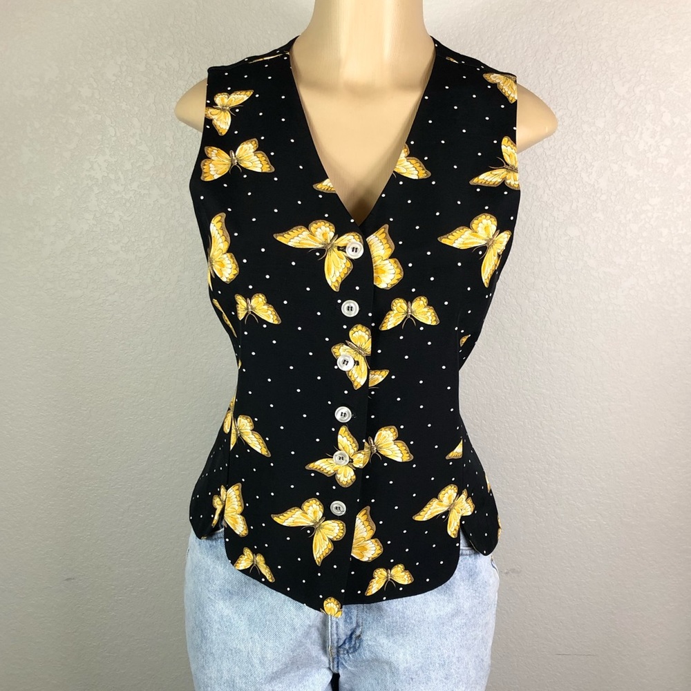 Vintage 90βs Polka Dot Butterfly Vest